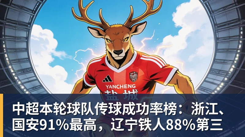 开云下注中超本轮球队传球成功率榜：浙江、国安91%最高，辽宁铁人88%第三